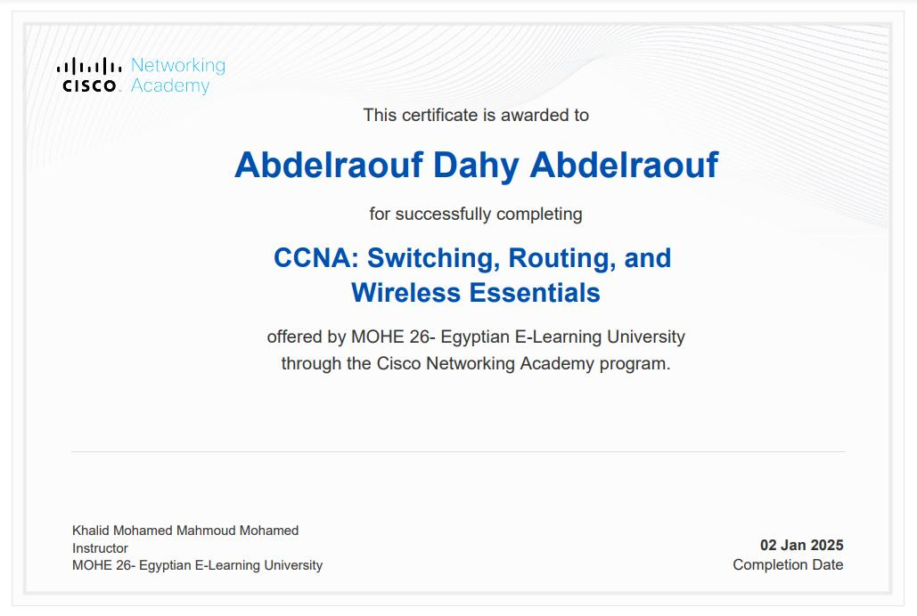 CCNA Certificate